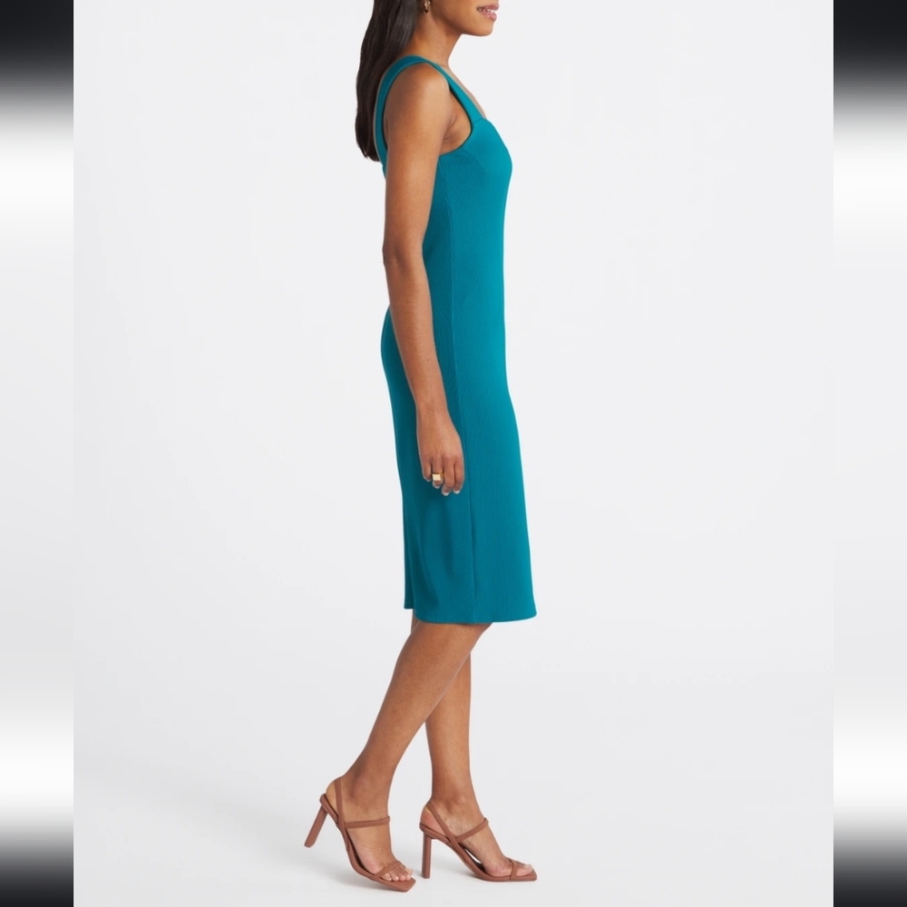 Teal Socialite Lina Knit Bodycon Midi Dress - Picture 4 of 4